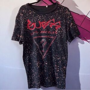 Retro Guess Los Angeles pink paint Splatter Tee | Graffiti Style | L-XL 90s Y2K